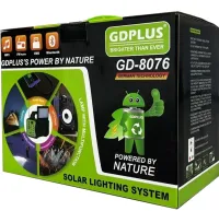 Автономная солнечная станция GDPlus GD-8076 Фонарь колонка с функцией Power Bank, Bluetooth, FM радио, MP3 и 4 LED лампочки с солнечной панелью