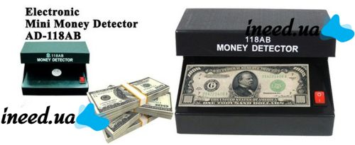Wireless Electronic Ultraviolet Currency Detector AD-118AB Battery Powered by Batteries