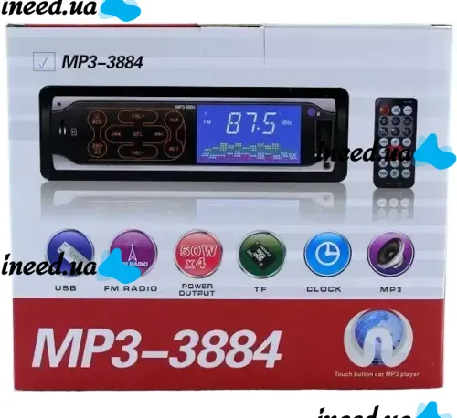 Автомобильная магнитола ISO Pioneer MP3-3884 автомагнитола с сенсорными кнопками