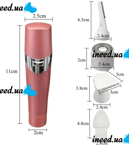 Женский беспроводной триммер эпилятор для тела и лица Refreshing Skin Hair Cleansing QL-607 3 в 1, Эпилятор бритва для ног и бровей на батарейках
