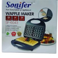 Вафельница Sonifer Cone Maker SF-6043, Электровафельница для бельгийских вафель, Бытовая бутербродница сендвичница Waffle Maker 750 Вт Черная