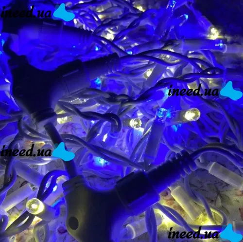 Внутренняя светодиодная гирлянда Водопад Флаг Украины 2x2 м 160 LED диодов Сине желтая, Патриотическая гирлянда штора Xmas 8 режимов от USB