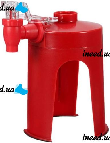 Mini Cooler for Plastic Bottle Fizz Saver, Soda Dispenser with Tap, Dispenser for Carbonated Drinks with Valve Red