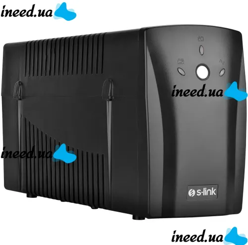 Аварийный бесперебойник ИБП S-Link SL-UP650 650VA 390w на 2 розетки Источник бесперебойного питания 7Ah для защиты от нестабильного электропитания