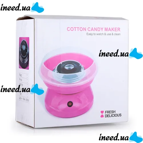 Міні апарат для солодкої вати Cotton Candy Maker GCM-520, Рожевий, Машинка для цукрової вати 500W, солодка вата для дому