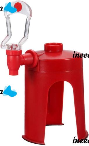 Mini Cooler for Plastic Bottle Fizz Saver, Soda Dispenser with Tap, Dispenser for Carbonated Drinks with Valve Red