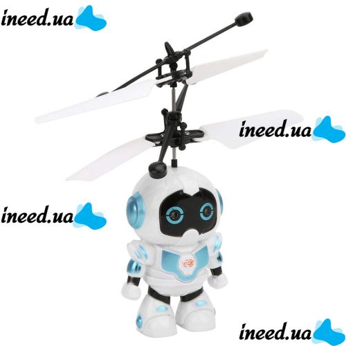Летающий робот Robot Flying Aircraft VIATOYS PC520 летит за рукой, Индукционная летающая USB игрушка с сенсорным управлением от руки и подсветкой