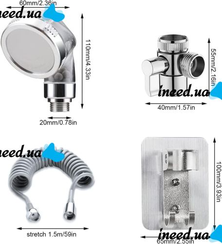 Душевая насадка на кран Mix Shower Mini с гибким шлангом и креплением на смеситель, Душевой комплект с адаптером аэратором для подключения душа