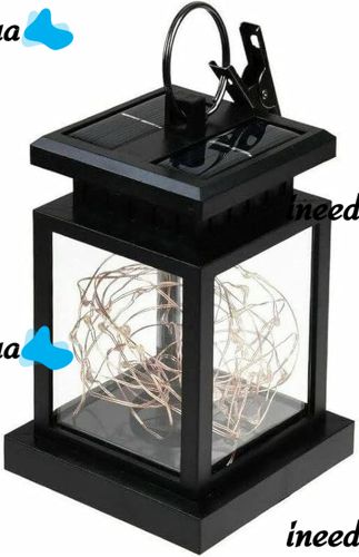 Уличный садовый подвесной светильник фонарь UniSolar NF101 30LED с солнечной панелью и прищепкой, Водонепроницаемый прожектор Solar AND HA-80 Черный