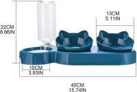 Тройная кормушка для воды с кормом Cat Bowl with Water Dispenser с автоматической поилкой 500мл для собак и кошек, Поилка с двумя мисками для корма