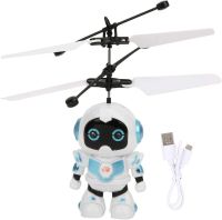 Летающий робот Robot Flying Aircraft VIATOYS PC520 летит за рукой, Индукционная летающая USB игрушка с сенсорным управлением от руки и подсветкой