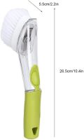 Многофункциональная щетка с дозатором для чистки и мытья посуды Automatic Liquid Cleaning Brush DMZ-8890, Щетка губка с насадками и ручкой Салатовая