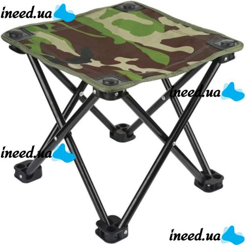 Туристическая складная табуретка Stool Folding Table ZDY01 до 130 кг с чехлом, Раскладной стул 28x28x24 см для рыбалки и пикника Камуфляжный