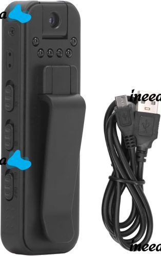 Нагрудная боди камера видеонаблюдения Wi-fi Jozuze L7 с поворотным объективом 1080p и датчиком движения, Видеокамера с диктофоном MD13 90° Черная