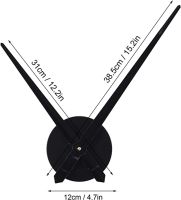 Большие 3D бесшумные настенные часы Diy Clock ZH01510 BLACK 90 см, Бескаракасные самоклеющиеся 3Д часы Цифры на стену для дома, офиса Черные