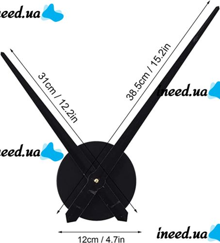 Большие 3D бесшумные настенные часы Diy Clock ZH01510 BLACK 90 см, Бескаракасные самоклеющиеся 3Д часы Цифры на стену для дома, офиса Черные