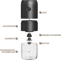 Беспроводная электрическая кофемолка Electric Coffee Grinder KMDJ-2A с регулятором помола, Аккумуляторная USB мельница для кофейных зерен MAG-640