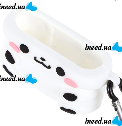 Защитный противоударный чехол Case 3D Cute Cow буренка для наушников Apple AirPods Pro 1, 2 силиконовый кейс Коровка с полной защитой и карабином