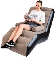 Inflatable Single Armchair S-shaped Senyoubao Inflatable Sofa 140x85x80 cm with Armrest, Flocked