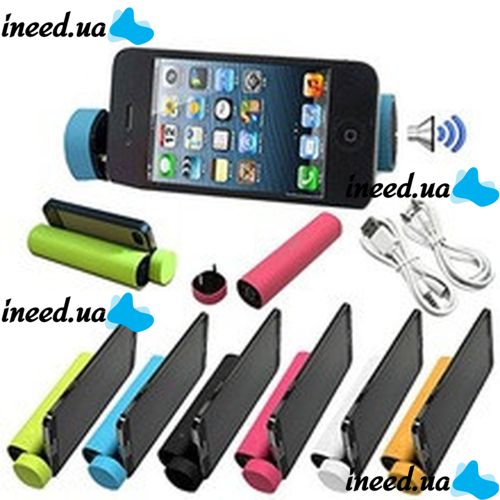 Портативный динамик 3 в 1 Bluetooth + Power bank, колонка для телефона, (Black, White, Blue)