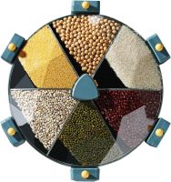 Настенный диспенсер карусель Rotatable Multi-Grain Cans для хранения круп 6 отделений 360, Вращающийся органайзер сыпучих продуктов с дозатором