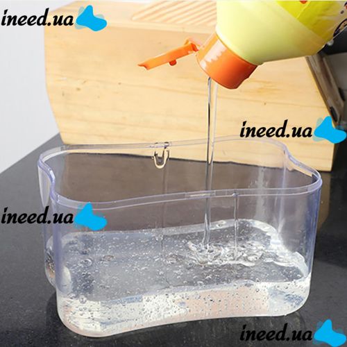 Kitchen Sponge Dispenser Soap Pump Sponge Caddy, Pressure Dispenser for Liquid Soap with Stand, Organizer for Washcloths with Soap Dish