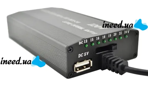 Универсальное автомобильное зарядное устройство laptop UKC 901 120W 12-24V для ноутбука с переходниками адаптер зарядка от сети 220V и прикуривателя