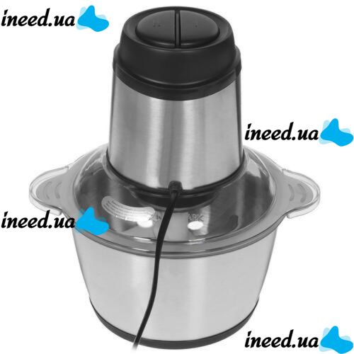 Электрический измельчитель мясорубка Cooking Молния ZP-051 600W с двухъярусным лезвием Металлический кухонный блендер мини комбайн с чашей 2л BT-7019