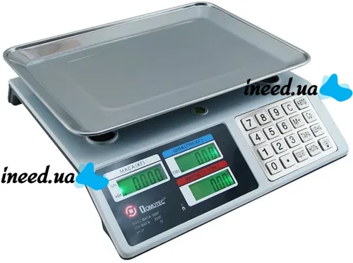 Торговые электронные весы Domotec MS-982S от 5 гр до 50 кг Metal Button с металлическими кнопками MX-414