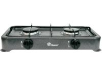 Настольный газовый таганок Domotec MS-6602 на 2 конфорки для еды, Двухконфорочная газовая плита настольная варочная поверхность для баллонного газа