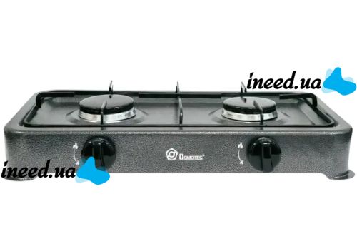 Настольный газовый таганок Domotec MS-6602 на 2 конфорки для еды, Двухконфорочная газовая плита настольная варочная поверхность для баллонного газа