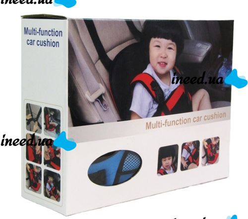Детское бескаркасное автокресло Multi Function Car Cushion Синий, Универсальное авто кресло ребенку в машину до 25 кг, Удобное автомобильное кресло