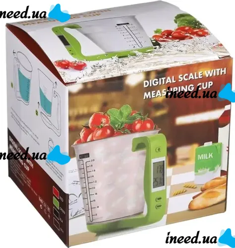 Электронная мерная чаша весы Digital Scale with Measuring Cup SP-001 600мл, Кухонный мерный стакан с весами и встроенным термометром SP001 для дома
