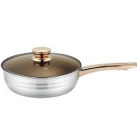 Набор 4 кастрюль RAF SKY RS7450 из нержавеющей стали, Кухонный комплект посуды на 12 предметов кастрюля, сковородка ковш с антипригарным покрытием