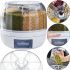 Rotating cereal dispenser with 6 compartments AND640 round organizer, bulk food storage container with dispenser and serving tray for the kitchen