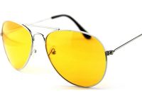 Водительские очки ночного видения для вождения ночью Night View NV Glasses, желтые поляризационные антибликовые авиаторы антифары с защитой для глаз