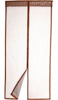 Антимоскитная сетка на магнитах Magic Mesh Brown 90Х210 см раздвижная магнитная москитная штора от насекомых и мух на дверь Коричневая Меджик Меш