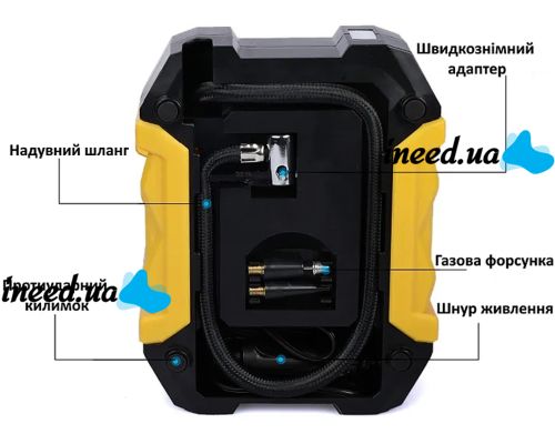 Автомобильный компрессор CarSun Air Pump C1399-1 автокомпрессор с дисплеем и фонарем для подкачки шин от прикуривателя 12V воздушный насос для машины