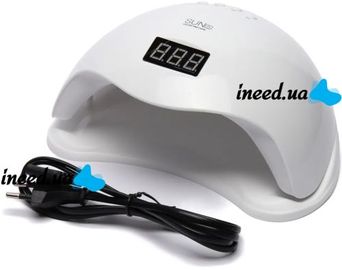 Профессиональная УФ лампа SUN5 для маникюра и педикюра 48W UV LED с экраном и таймером, аппарат для сушки гель лака и геля для ногтей Сан 5 White