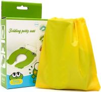 Child's Folding Potty Seat Toad travel folding plastic toilet seat potty training pad with cover Frog Green 35X30 cm