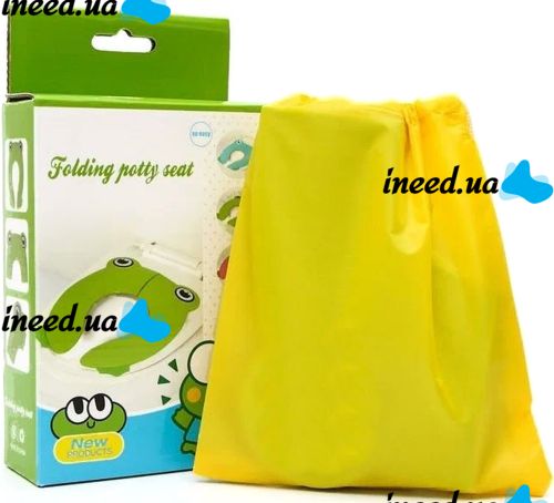 Child's Folding Potty Seat Toad travel folding plastic toilet seat potty training pad with cover Frog Green 35X30 cm