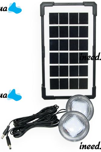 Портативная солнечная зарядная станция Gdlite GD-07А аккумуляторный светодиодный фонарь повербанк с лампочками, солнечной панелью Power Bank USB 30W
