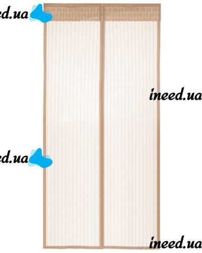 Антимоскитная сетка на магнитах Magic Mesh Beige 90Х210 см раздвижная магнитная москитная штора от насекомых комаров, мух на дверь Бежевая Меджик Меш