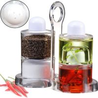 Настольный набор для специй Spice Jar. O.V.S.P. Stack Dispenser Set органайзер для хранения масла, уксуса, перца и соли на 4 емкости с подставкой