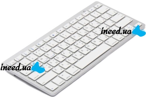 Беспроводная ультратонкая Bluetooth клавиатура Wireless Keyboard X5 Silver для ПК компьютера и планшета с блютуз на батарейках X-5 Серебряная
