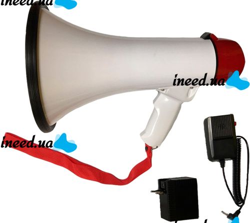 Hand-held horn ER-55U 20W with a range of 400m loudspeaker with remote microphone, rechargeable megaphone with voice recording and built-in siren ER55U