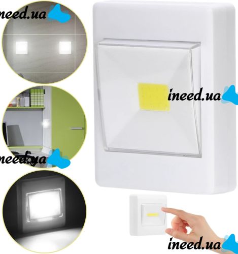Светодиодный настенный LED светильник COB UP! LP-9102E на батарейках light switch беспроводной переносной выключатель, подсветка на магните липучке