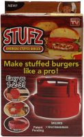 Пресс форма для приготовления бургеров StufZ Burger Press круглый ручной одинарный прибор для формирования котлет и гамбургеров Красный