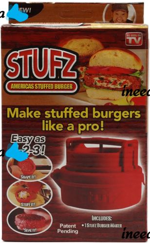 Пресс форма для приготовления бургеров StufZ Burger Press круглый ручной одинарный прибор для формирования котлет и гамбургеров Красный