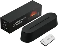 Увлажнитель воздуха ночник с эффектом пламени 150мл Flame Diffuser Humidifier DQ709 с RGB подсветкой, Аромадиффузор с имитацией огня 9133 Черный